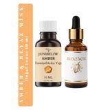 JUNIBELIW 2li Set Çok Amaçlı Koku Giderici Temizlik Buhurdanlık Yağı Uçucu Yağ Beyaz Misk ve Amber 2X10ML