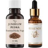 JUNIBELIW 2li Set Uçucu Koku Yağı Difüzör Kurutma Topu Buhurdanlık Yağı Beyaz Misk Pudra 2X10ML