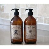 JUNİBELİW 2li Vintage Serisi Amber Cam Şişe 2X500ML Bulaşık Deterjanlık Sıvı Sabunluk Suya Dayanıklı Etiket