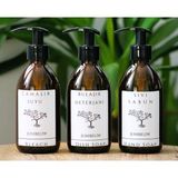 JUNIBELIW 3lü Set Beyaz Etiket Boş Amber Cam Şişe Bulaşık Deterjanlık Sıvı Sabun Çamaşır Suyu 3X250ML