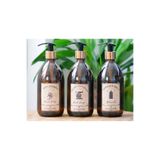 junibeliw 3lü Set Vintage Gold Pompa Boş Cam Şişe Bulaşık Deterjanlık Sıvı Sabunluk Çamaşır Suyu 3x500ml