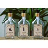 JUNIBELIW 3lü Set Vintage Gold Yassı Model Cam Boş Bulaşık Deterjanlık Çamaşır Suyu Sıvı Sabunluk 3X200ML