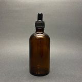 JUNİBELİW 4 Adet 100 ml Amber Cam Şişe Kapaklı Cam Damlalıklı Boş Çok Amaçlı Yağ Esans Şişesi 4X100ML