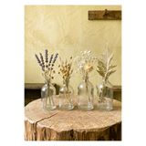 junibeliw 4lü Set Dekoratif Kavanoz Şeffaf Büyük Ve Küçük Set Cam Şişe VAZO 2X100ml ve 2x50ml (ÇİÇEKSİZ)