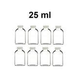 JUNIBELIW 8 Adet 25ML Çok Amaçlı Şeffaf Mini Cam Şişe Oda Kokusu Esans Kolanya Şişesi Kapaklı Şişe 8X25ML