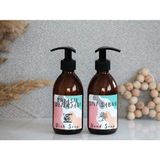 JUNİBELİW Amber Cam Şişe 250 ml Sıvı Sabunluk Bulaşık Deterjanlık 2x250 ml