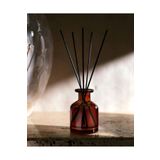 junibeliw Amber Cam Şişe Koku Giderici Fiber Bambu Çubuklu Boş Oda Kokusu Şişesi Vazo 150ml (3 ÇUBUKLU)