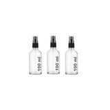 Juniberry 3 Adet Çok Amaçlı Şeffaf Cam Şişe Sprey Başlıklı Fısfıs Başlıklı Şişe Kolonya Dezenfektan 3x100ml