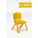 Junior 2 Adet Kreş Anaokulu Çocuk Sandalyesi Sert Plastik Sarı