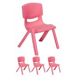 Junior 4 Adet Ergonomik Konforlu Anaokulu Kres Cocuk Sandalyesi - Pembe