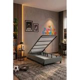Junior Bedding Lüx Sandıklı Tek Kişilik Baza 90X190 Ve 100 X 200Cm Yatak Bazası – Geniş Hacimli, Dayanıklı Metal Baza (Başlık Ve Yatak Dah