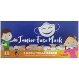 Junior Face Mask 3 Katlı Dikişli Beyaz Çocuk Cerrahi Maske Telli 10'lu