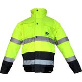 JUNİOR JUNIOR JN1021/2 Waterproof Fosforlu Kolu Çıkmalı Polarlı Pilot Mont Sarı Lacivert XXL beden