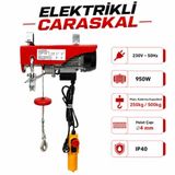 Junior Pa500 Elektrikli Vinç Caraskal 250/500 Kg 20 Metre Halatlı Kumandalı Yük Kaldırma 950W