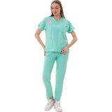 Jüniper En- Boy Likralı Su Yeşili Kadın Scrubs Takım - M-2 (75 - 85 cm)