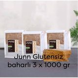 JUNN Glutensiz Karabuğday Ekmeği, Baharlı 3 x 1000 gr Mayasız, Aktive Edilmiş Karabuğday Tohumu - 1 kg