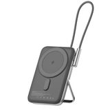 Juo 10.000 mAh 20W Siyah Dahili Type-C Kablolu Taşınabilir Standlı Hızlı Şarj Cihazı Magsafe Powerbank