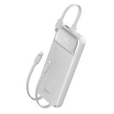 Juo 10000 mAh 22.5W Led Ekranlı Lightning ve Type-C Beyaz Kablolu Powerbank Taşınabilir Hızlı Şarj