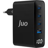 Juo 100W Gan Led Ekranlı 3 Type-C + Usb-A Hızlı Şarj Cihazı İphone & Macbook & Notebook Şarj Aleti Teşhir