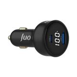 Juo 100W LED Ekranlı Type-C + Usb-A Araç Şarj Aleti & & Notebook Araç Içi Şarj Cihazı - 001-Renkli