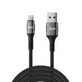 Juo 12W 2.4A USB-A to Lightning iPhone iPad ile Uyumlu Örgülü Hızlı Şarj ve Data Kablosu 2 Metre
