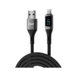 Juo 12W Dijital Led Ekranlı Usb-a To Lightning Apple Uyumlu iPhone iPad Örgülü Hızlı Şarj ve Data Kablosu 2M