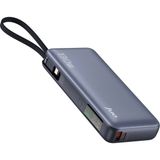 Juo 20000 mAh 130W LED Ekranlı Usb-A + Type-C Kablolu Powerbank Taşınabilir Hızlı Şarj Cihazı - Siyah