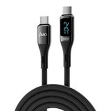 Juo 240W Dijital Led Ekranlı E-Mark Çipli PD 3.1 USB Type-C to Type-C 1 mt Hızlı Şarj ve Data Kablosu