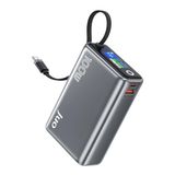 Juo 25000mAh 100W LED Ekranlı Type-C Kablolu Powerbank USB-A + USB-C Macbook Notebook Telefon Taşınabilir PD Hızlı Şarj Cihazı
