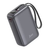 Juo 30000 mAh 65W LED Ekranlı USB-A + Type-C Dahili Kablolu Powerbank Taşınabilir PD Hızlı Şarj Cihazı