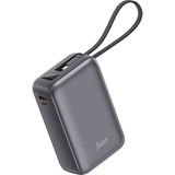 Juo 30000MAH 65W LED Ekranlı Usb-A + Type-C Dahili Kablolu Powerbank Taşınabilir Pd Hızlı Şarj Cihazı - Gri