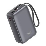 Juo 30000mAh 65W LED Ekranlı USB-A + Type-C Dahili Kablolu Powerbank Taşınabilir PD Hızlı Şarj Cihazı