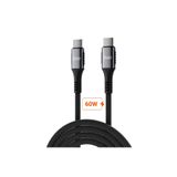 Juo 60W 1 mt USB Type-C to Type-C Örgülü PD Hızlı Şarj ve Data Kablosu