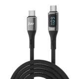 Juo 60W 2 mt USB Type-C to Type-C Dijital Led Ekranlı Örgülü Hızlı Şarj ve Data Kablosu