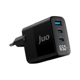 Juo 65W Gan Led Ekranlı Hızlı Şarj Cihazı 2 Type C + Usb A Apple Uyumlu iPhone & iPad Notebook Aleti