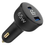 Juo 65W Type-C ve USB-A iPhone Android Notebook Led Ekranlı Araç İçi Şarj Cihazı
