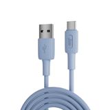 Juo 66W USB-A to USB Type-C Silikon Mavi 1 mt Hızlı Şarj ve Data Kablosu