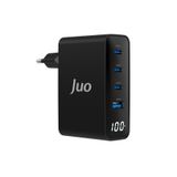 Juo GAN 100W 3 Type-C + USB-A Led Ekranlı iPhone Macbook Notebook Hızlı Şarj Aleti