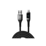 Juo iPhone iPad 12W 1 mt Dijital Led Ekranlı USB-A to Lightning Örgülü Hızlı Şarj ve Data Kablosu