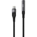 Juo Lightning To 3.5mm Jack Aux Kulaklık Çevirici Dönüştürücü Adaptör Kablo - Siyah