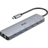 Juo Type-C 2*HDMI Dual MST 4K 60Hz Gigabit Ethetnet Dönüştürücü 100W USB 3.2 Çoklayıcı Hub
