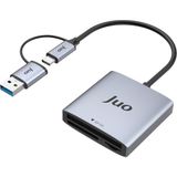 Juo USB 3.2 ve Type-C 3'ü 1 Arada Sd / Cf / Tf Micro Sd Hafıza Kart Okuyucu - Gri