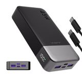 JUOVI Harici Pil 20000mAh 45W Taşınabilir Şarj Cihazı USB-C 2 USB-C 2 USB-A | LED ekran, PD/QC hızlı şarj, 4 cihaza kadar şarj edilebilir, iPhone, Samsung, iPad, MacBook ve USB-C ile uyumludur