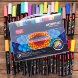 Jupai Posca Su Bazlı Arkilik Markör Kalem Seti 4mm 36 Renk Marker
