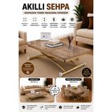 Juppo Üst Tabla Mdf Oval Köşe Alt Ayak Yuvarlak Gold Kaplama Dışa Kıvrım - ANTİKLAYT