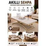 Juppo Üst Tabla Mdf Oval Köşe Alt Ayak Yuvarlak Gold Kaplama Dışa Kıvrım - LİZBON