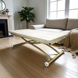Juppo Üst Tabla Mdf Traverten Oval Köşe Alt Ayak Metal - TRAVERTEN-GOLD