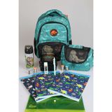 JURASSIC WORLD x Dekomus "T-Rex Force Collection" Lisanslı Kırtasiye Seti Okul ve Beslenme Çantası,M
