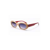 Jurvin Bordo Retro Oval Kalın Kemik Çerçeve Unisex UV400 Vintage Retro Güneş Gözlüğü