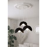 Jusel Lotus Çiçek Tasarım Üçlü Sarkıt Avize - Modern Tasarım Gece Lambası Iç Dış Ortama Uygun - 25 cm - Kahverengi - Siyah